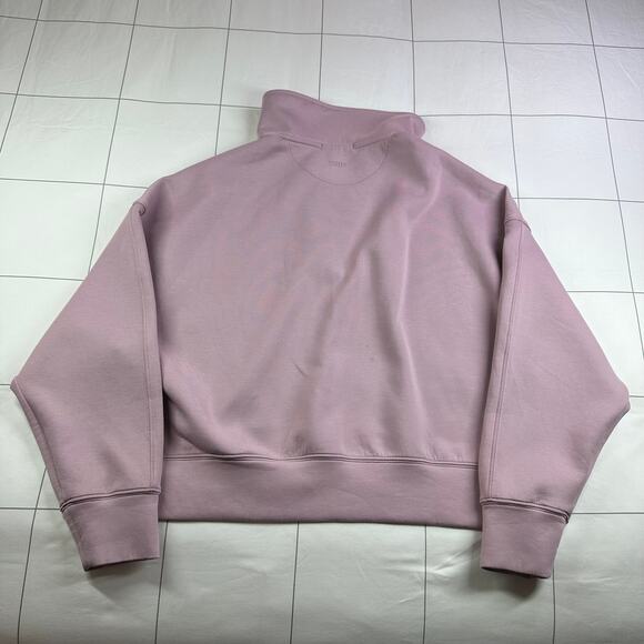 Abercrombie YPB Sweatshirt Womens Medium Purple Pink NeoKnit Polo Lounge Active - Picture 3 of 9